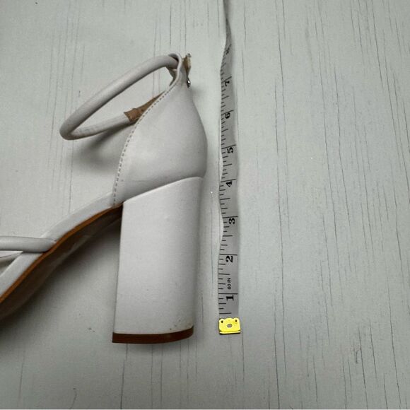 Boohoo White Open Tor Ankle Wrap Heels Size 6/39 - Picture 10 of 10